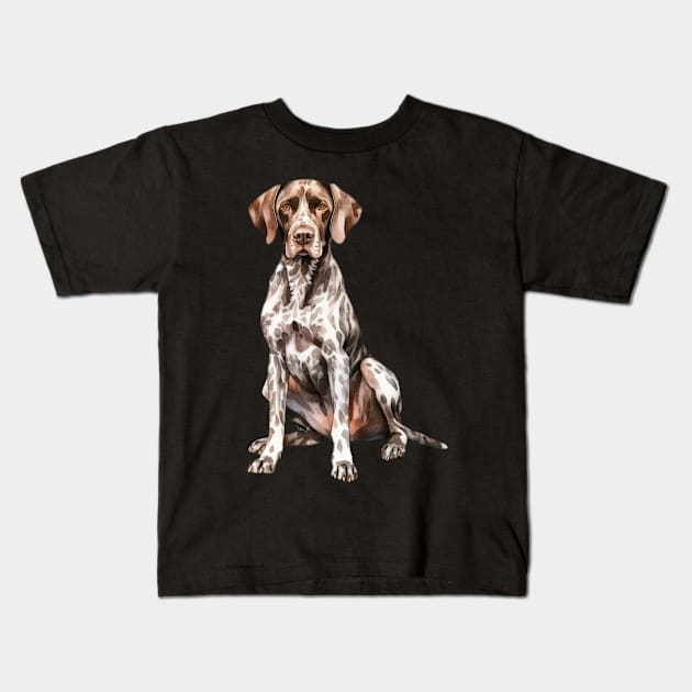 German Shorthaired Pointer Kids T-Shirt by DavidBriotArt